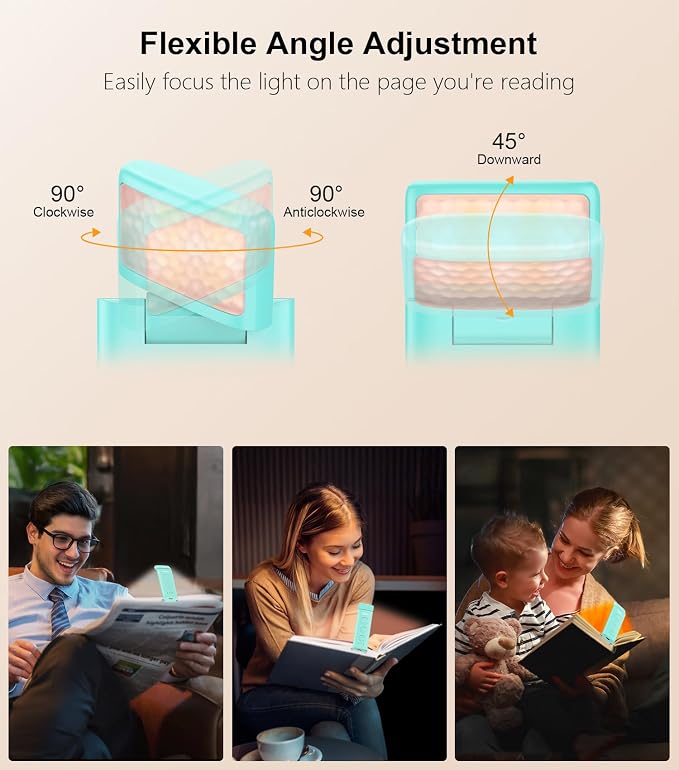 Gritin Book Light Rechargeable, Clip on LED Reading Light - Image 6