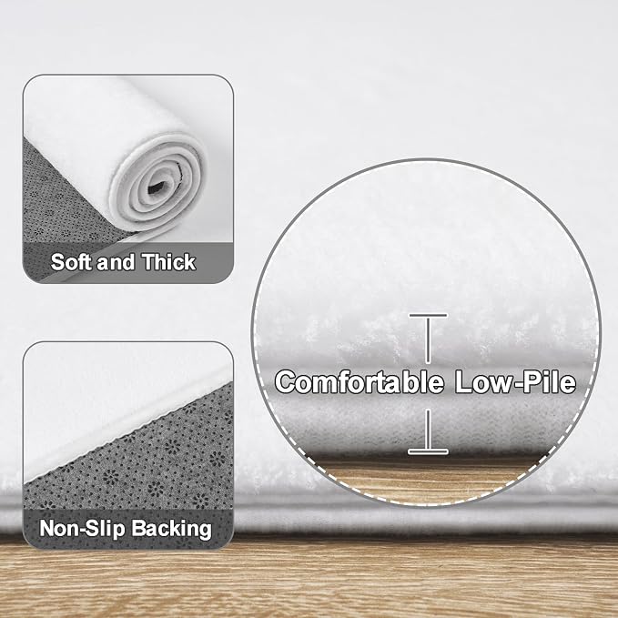 4x4 Square Area Rugs for Bedroom Living Room, Modern Non Slip Minimalist Carpet - Image 3