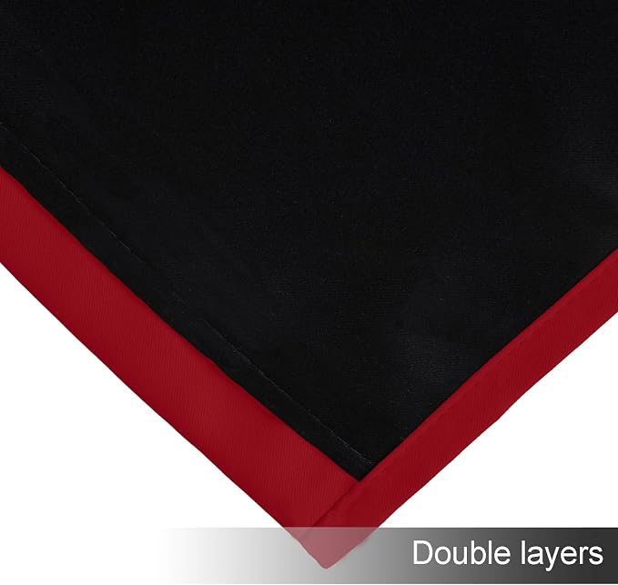 100% Blackout Curtains 84 Inch Long Red Curtains 2 Panels - Image 8