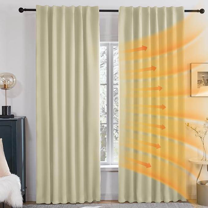 Deconovo Total Blackout Curtains 95 Inch Length 2 Panels Set，Thermal Insulated - Image 8