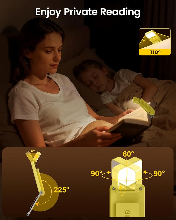 Glocusent Eye-Caring 12 LED Book Light, Compact Rechargeable Reading Light | - Image 7
