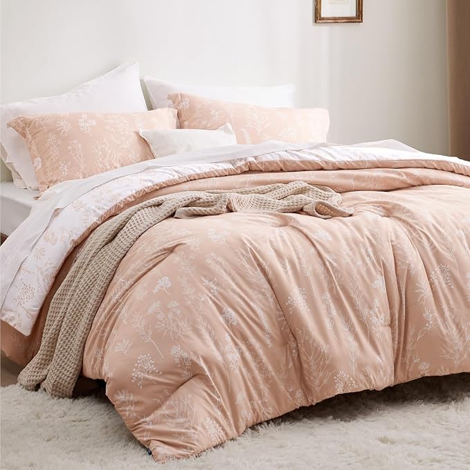 Bedsure Blush Pink Full Comforter Set - Image 10