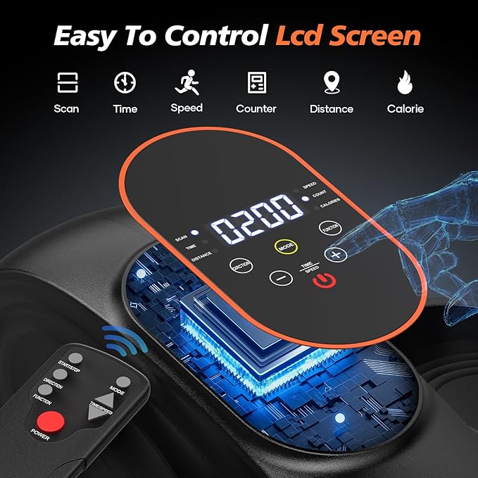2025 New Under Desk Elliptical Machine,Portable Seated Pedal Exercise Machine for Seniors, 12 Adjustable Speed Elipse Leg Exerciser with Remote Control,Quiet Foot Exercise Machine for Home Office