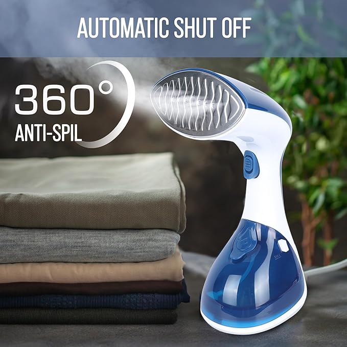 UNDERJAY Steamer for Clothes 1200W, Compact Handheld Garment Steamer for Home, Travel, Office. Portable Clothing Steamer with Upgraded Large Capacity Water Tank. Fabric Wrinkle Remover.