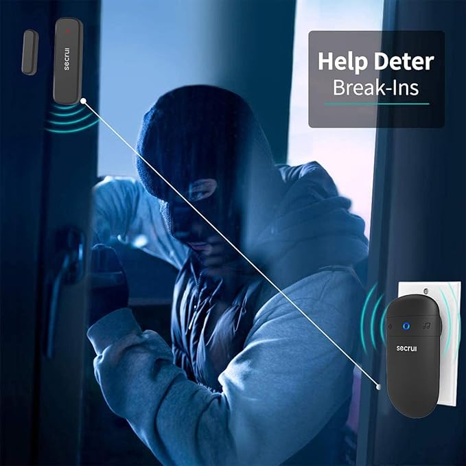 Door Chime, Door Sensor Chime for Door Opens – Door Ringer with 500ft Operating Range 52 Chime Adjustable Volume Mute Mode LED Indicators –Entry Alert Chime for Business/Home
