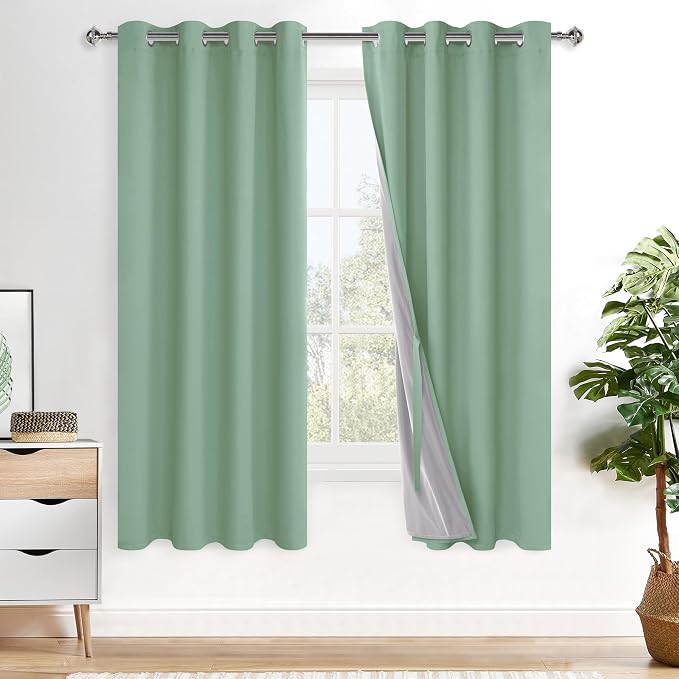 XWZO 100% Blackout Curtains 2 Panels by XWZO