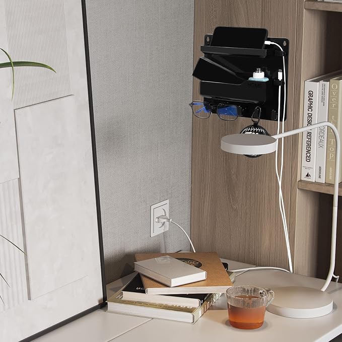 Wall Mount Shelf Organizer, Adhesive Bedside Shelf Accessories - Image 8
