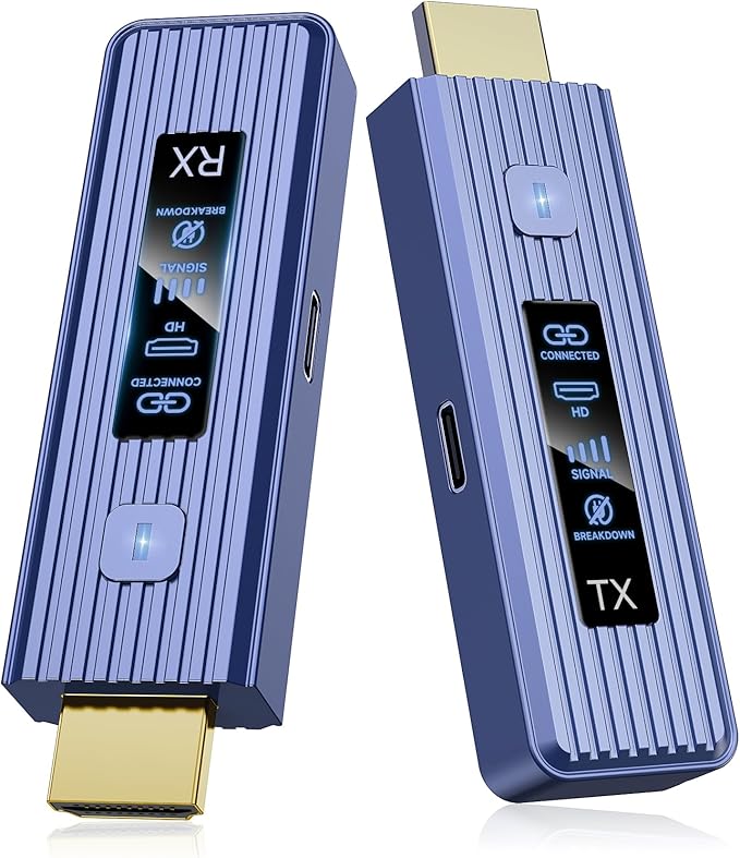 Visoud 𝟐𝟎𝟐𝟔 𝟓𝐭𝐡-𝐆𝐞𝐧 Wireless HDMI Transmitter & Receiver, 360FT/110M Extender, 4K Decode & 1080P Output, Plug & Play, 5.8G+2.4G Streaming Video and Audio for PC/Laptop/TV Box/Monitor