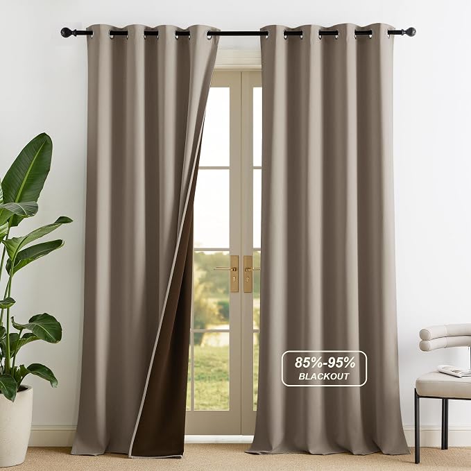 NICETOWN Cappuccino 100% Blackout Curtains by NICETOWN