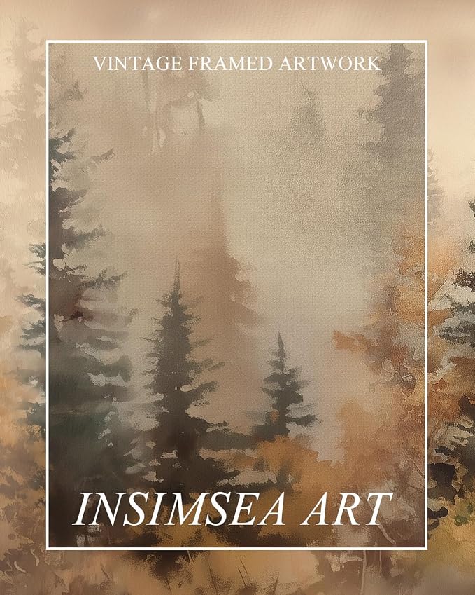 InSimSea Extra Large Framed Fall Wall Art, Forests Trees Landscape, 20x40in | - Image 8