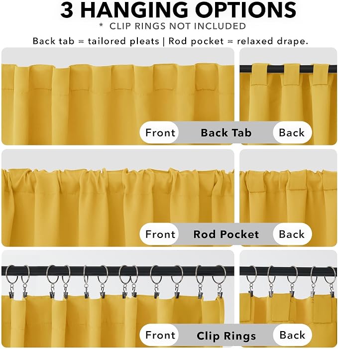 Deconovo Rod Pocket and Back Tab Blackout Curtains - Image 2