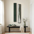 Framed Green White Vertical Abstract Wall Art Decor by Cuspin