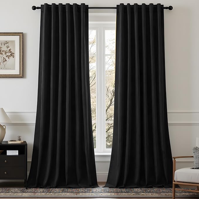 108 Inch Extra Long Blackout Velvet Curtains by AUSSPVOCT