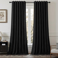 90 Inch Black Velvet Curtains for Bedroom Back Tab Drapes Blackout Luxury | by AUSSPVOCT