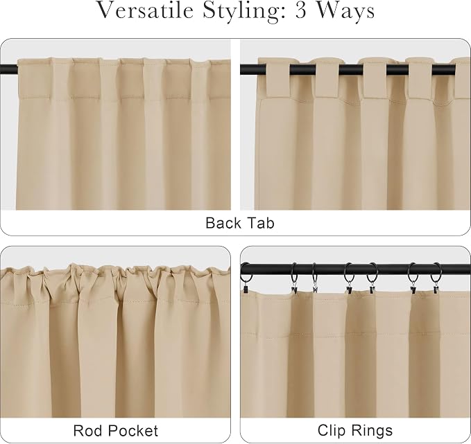 PONY DANCE Black Out Curtains 84 inch Long 2 Panels Burg - Image 5