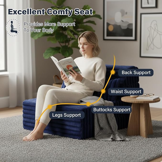 Folding Sofa Bed Convertible Sleeper Chair Mattress - Image 3