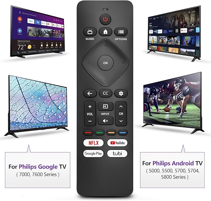 Replacement for Philips-Smart-TV-Remote-Control, Universal Smart Remote for Philips Android/Google TV