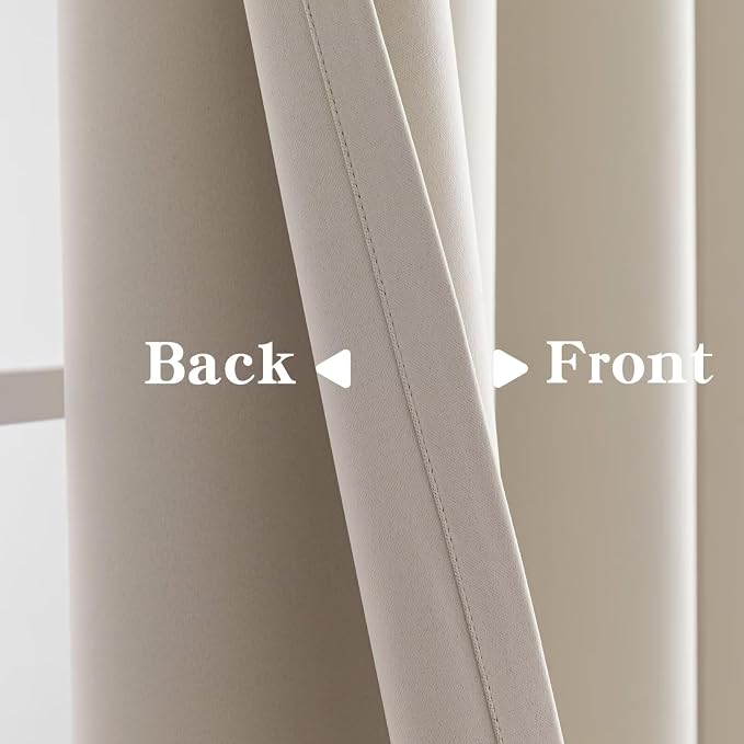 IGEMAEVE Blackout Curtains for Bedroom Grommets Cream 52" W x 84" L | Living - Image 4