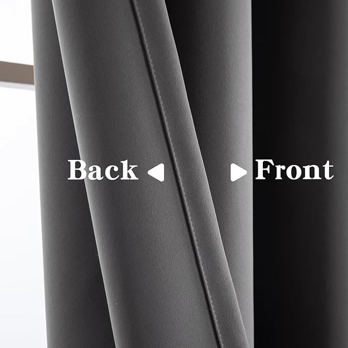 IGEMAEVE Blackout Curtains for Bedroom Grommet Light Grey 65" W x 84" L | - Image 3