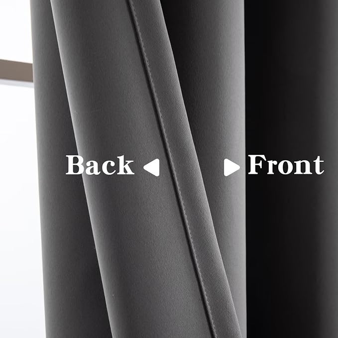 IGEMAEVE Blackout Curtains & Drapes Light Grey 100" W x 96" L | Bedroom | - Image 3