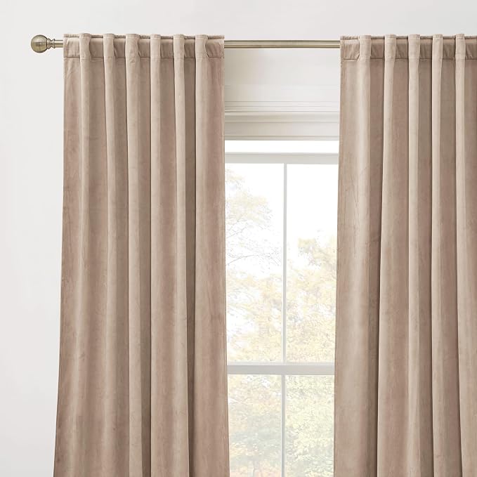RYB HOME Blush Velvet Curtains 90 inches - Image 2
