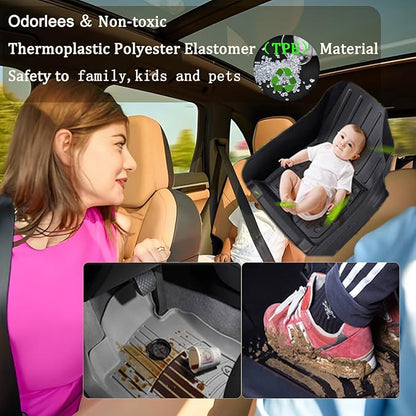 Aiqiying Floor Mats Compatible with Toyota Camry 2012-2017,All Weather Carpet Protector 3D Waterproof Durable Odorless Custom-Fit for 2007-2011 Camry Floor Liner Full Set TPE Car Liners