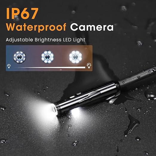 Epicmate Triple Lens Sewer Inspection Camera-Snake Camera with Light 16.5 ft, 5" IPS Screen Endoscope with Lights 1080P Industrial Borescope, IP67 Waterproof Drain Pipe Drain Snake with 32G Card