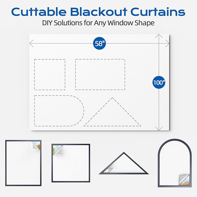 Blackout Curtains for Bedroom, Temporary Blackout Shades - Image 5