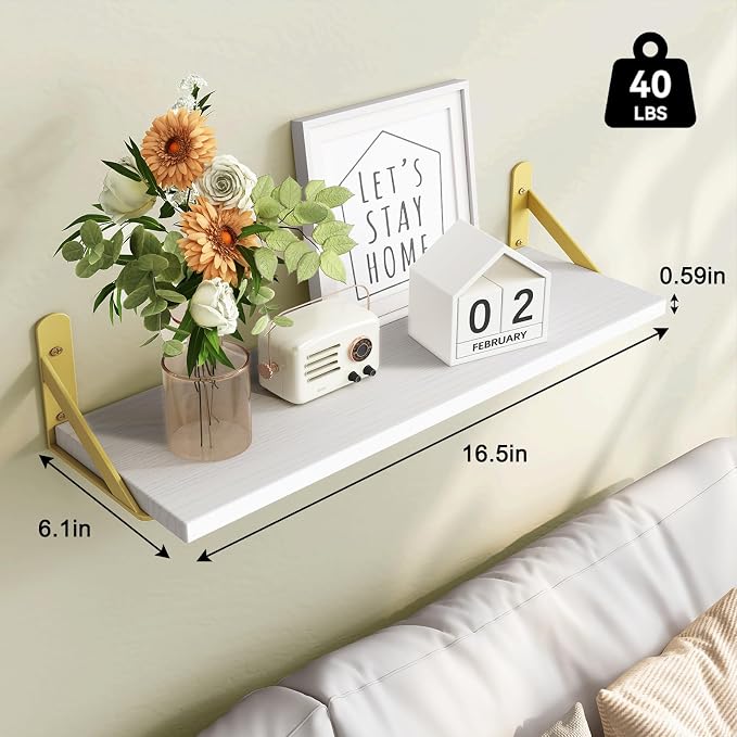 Fixwal Wall Floating Shelves for Home Decor | Wood Shelves, Natural Grain - Image 3