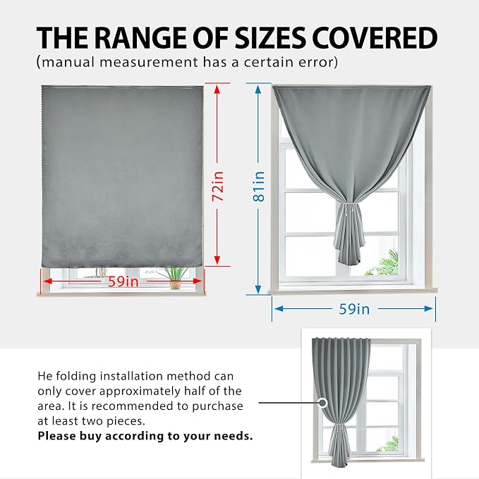 JILRON Magic Tape Stick on Portable Curtains - Image 3