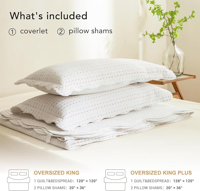 Lady Ann Oversized King Quilt 128x120, Lightweight & Soft Farmhouse Coverlet - Image 7