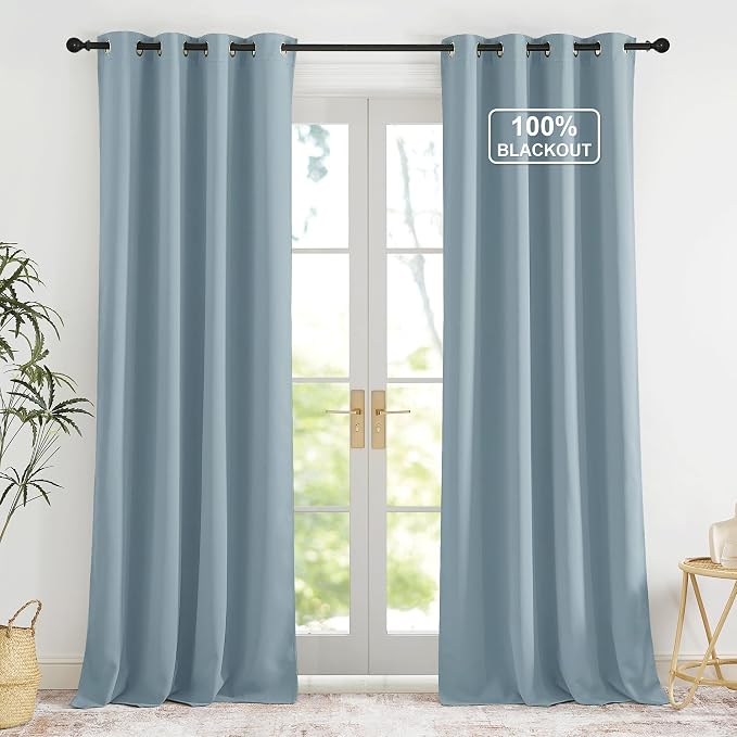 NICETOWN Blackout Curtains for Sliding Door 52 x 95 inches Long | Completely by NICETOWN