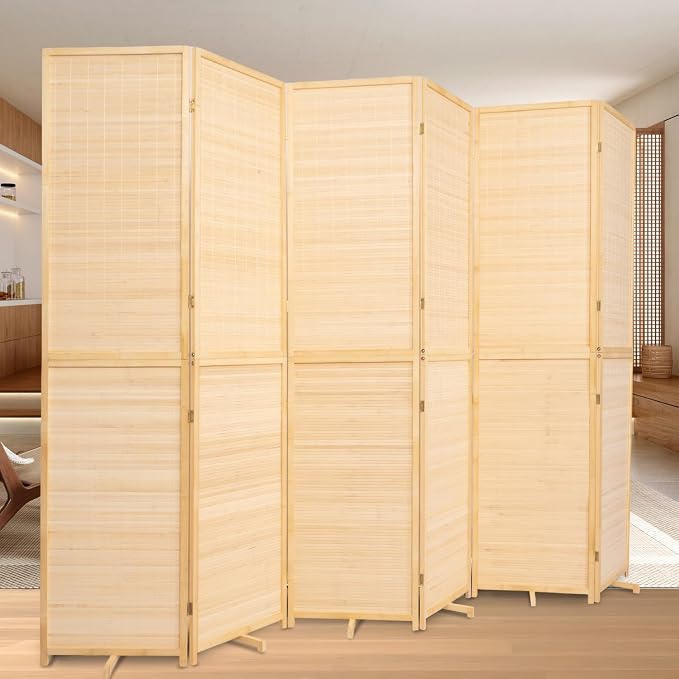 Room Divider Folding Privacy Screens, Hand-Made Natural Bamboo Room Dividers | by HOMSCREENER