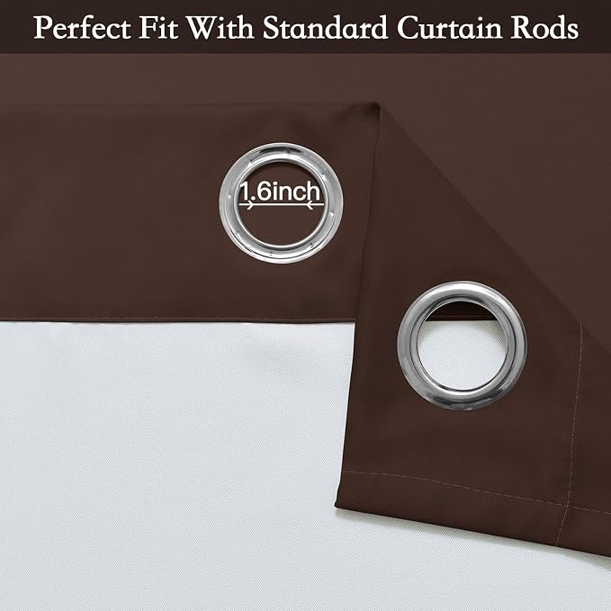 SimpleHome Ombre Brown to Grey White Curtains - Image 4