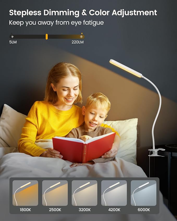 Glocusent 38 LED Clip On Light, 5W Eye Caring Book Lights - Image 4