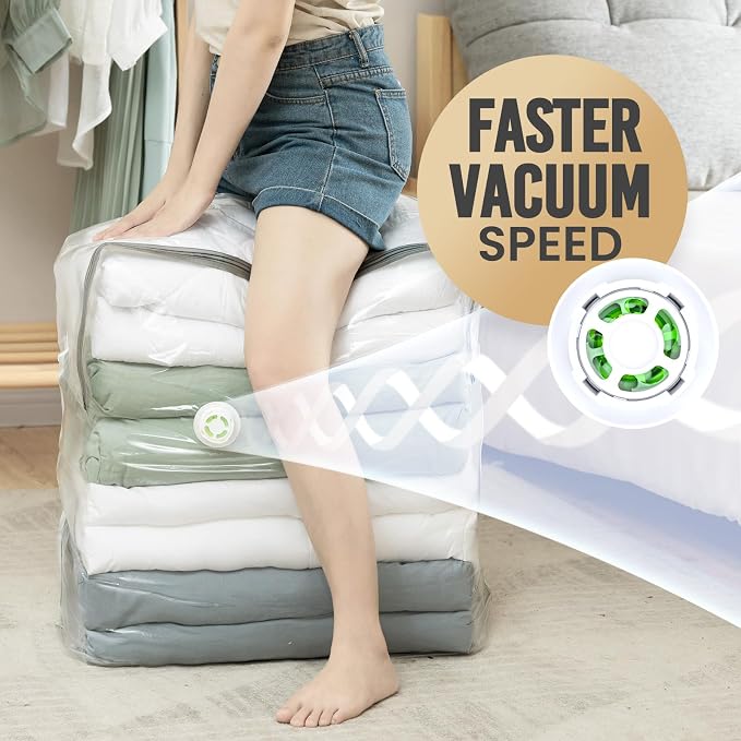 TAILI Vacuum Storage Bags 4 Pack, Extra Large Cube, Cream | Super Jumbo Vacuum - Image 7