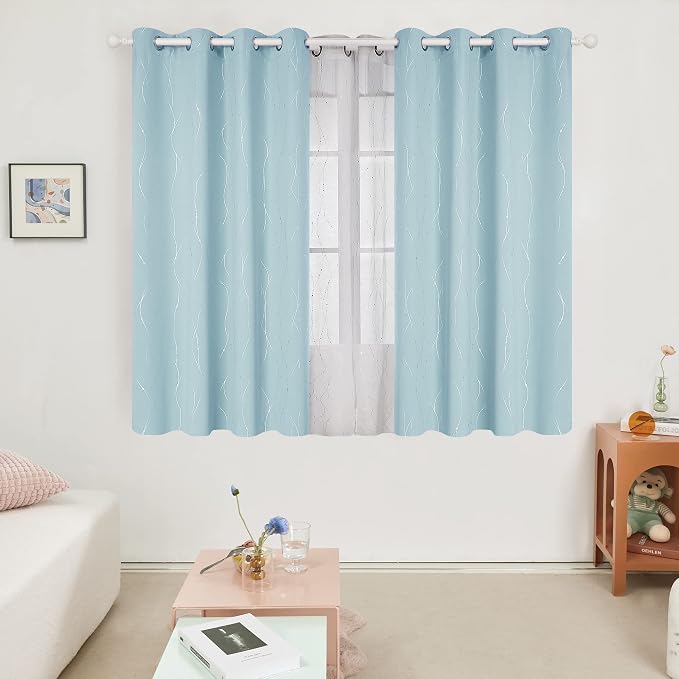 Deconovo Living Room Curtains 45 Inches Long, Thermal Insulated, Room Darkening - Image 2