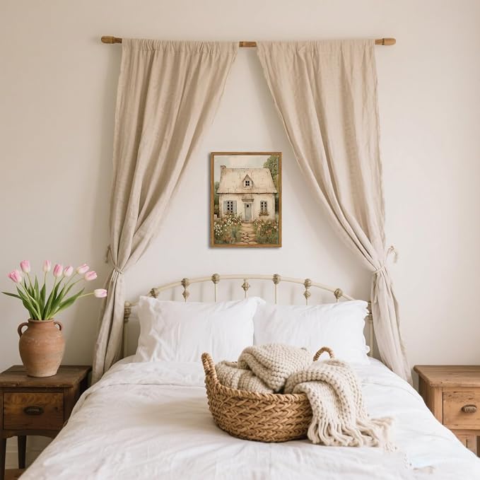 Vintage French Country Wall Art, Modern Farmhouse Wall Decor Painting, Rustic - Image 5