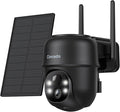 Cinnado 2K Cameras for Home Security-2.4G WiFi Outdoor Camera Wireless Solar/Battery Powered, 360° Viewing, Human Detection, Color Night Vision, Cloud/SD Storage B6 (B6-Black-1pack-2.4G)