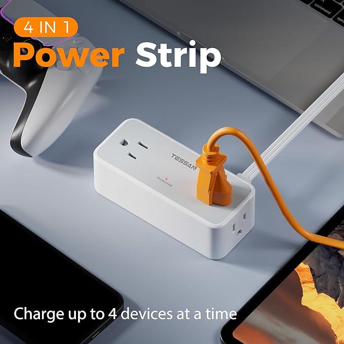 TESSAN Extension Cord 5 FT, Power Strip - Image 3
