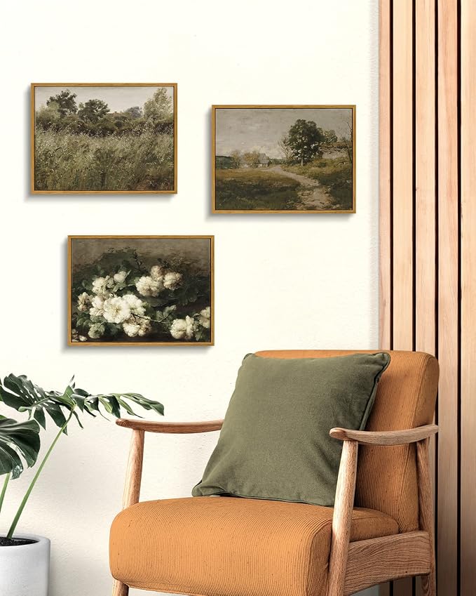 InSimSea Framed Canvas Wall Art Decor, French Countryside Painting, Farmhouse - Image 4