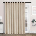 Macochico 120" Wx84 L 100% Blackout Chenille Curtains for Sliding Door Living Room Bedroom, Luxury Drapery for Hotel Home Theater, Taupe Thermal Window Treatments with Tieback, Grommet, 1 Panel