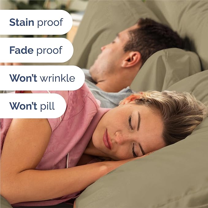 King 6 Piece Sheet Set - Cooling, Comfy & Breathable - Hotel Luxury Bedding, Includes Fitted Sheet for Women, Men, Kids and Teens - 1 Flat, 1 Fitted Sheet, 4 Pillowcases with Deep Pockets - Khaki