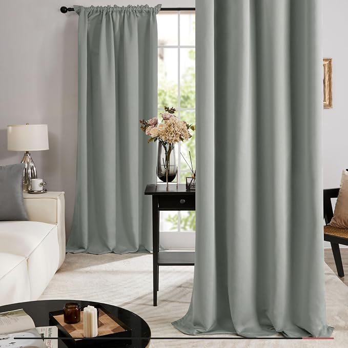 Deconovo 100% Blackout Curtains, Thermal Insulated Window Drapes, Noise - Image 7