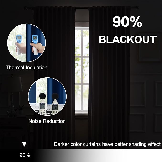 Dark Navy Blue Blackout Curtains - Image 6
