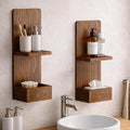 2-Tier Walnut Floating Wall Shelf, Bedroom Storage by FunctionalWoodFurniture