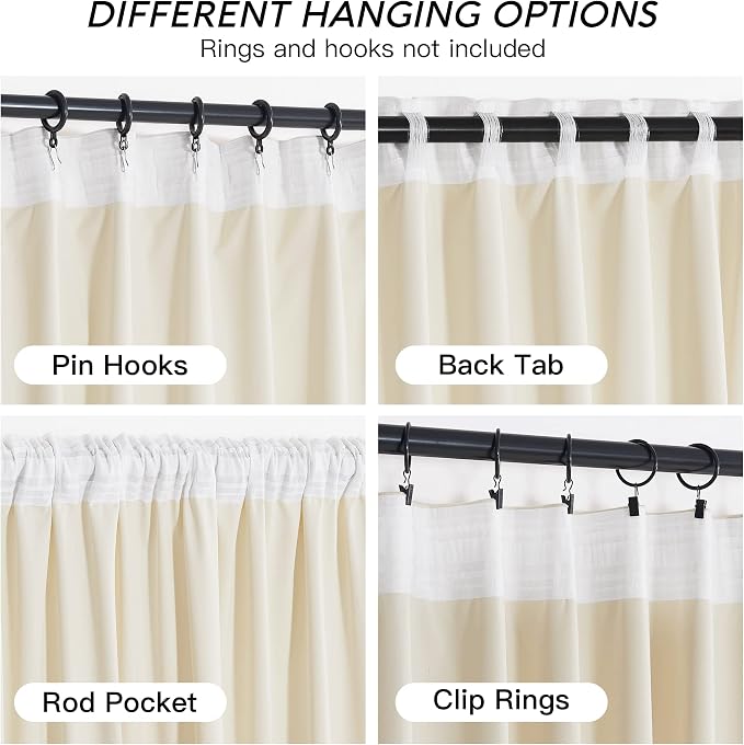 RYB HOME Velvet Curtains 108 inches Long, Extra Long High Ceiling Curtains | - Image 4