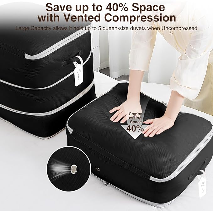 2 Pack Compression Storage Bags - 110L Large Capacity Comforter Storage Bag - Image 3