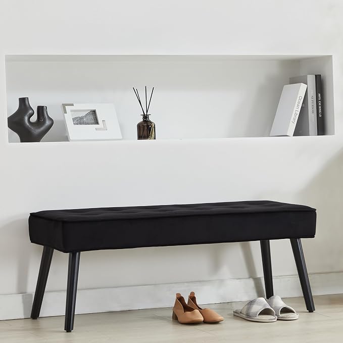 LOULENS Entryway Bench, Button Tufted, Upholstered Bench - Image 8