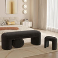 3-Piece Nesting Ottoman Bench Set，53" Long Upholstered End of Bed Bench by CHICAURA